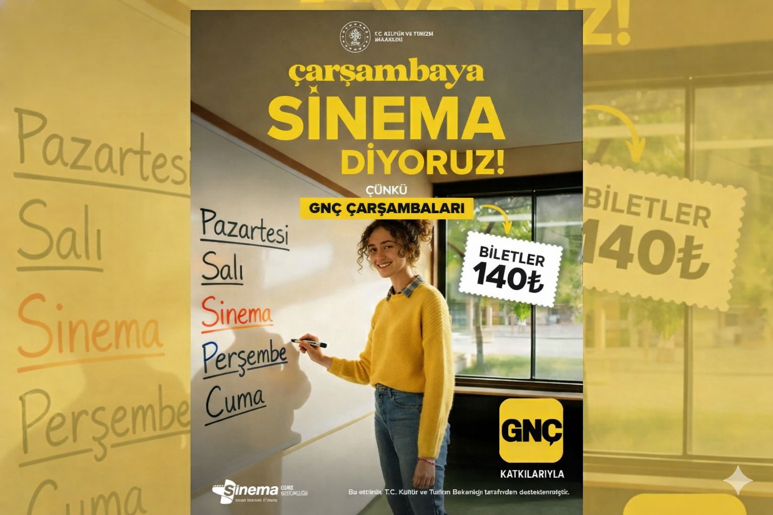 GNÇ Çarşambaları Sinema Biletleri 140₺