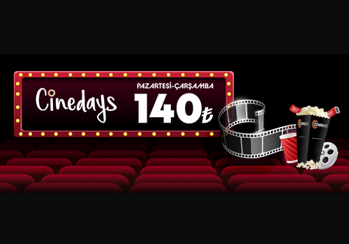 Cinedays Pazartesi - Çarşamba 140₺